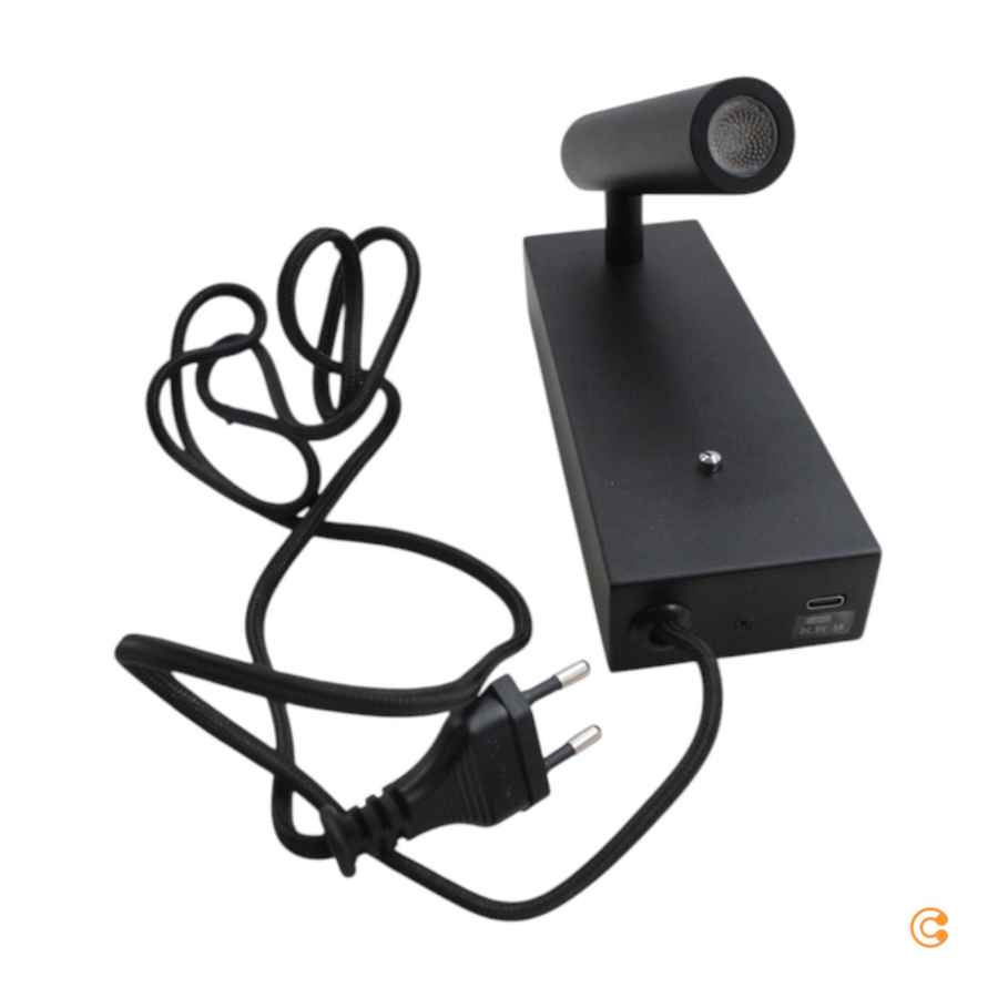 Paulmann Hulda Led Wandspot Leselampe Usb C 3 Step Dimmer Schwarz B-Ware - 4000870711095
