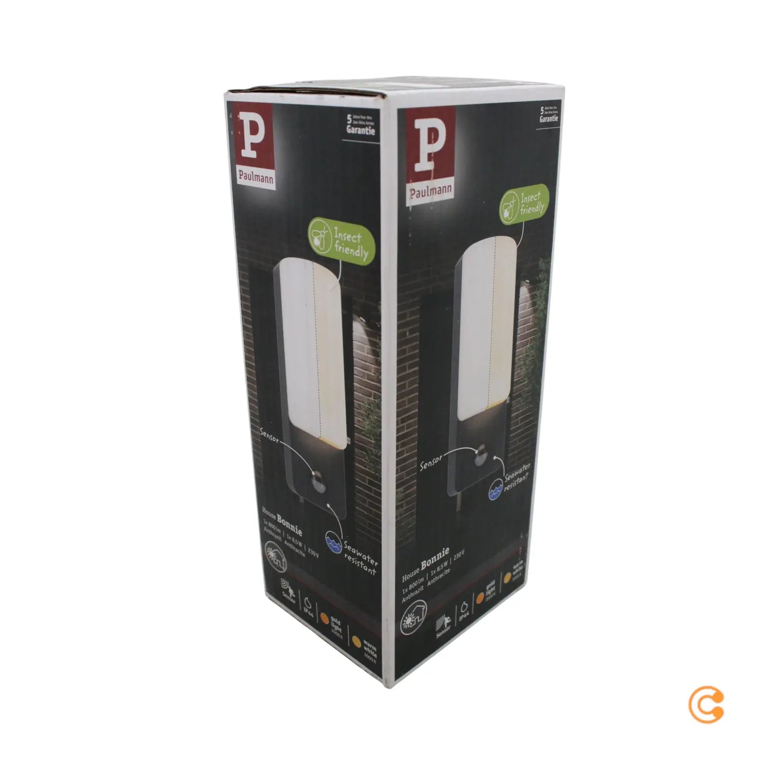 B-Ware Paulmann Led Außenwandlampe Leuchte Sensor Lampe Bonnie Anthrazit 2200 K 3000 K - 4000870948538