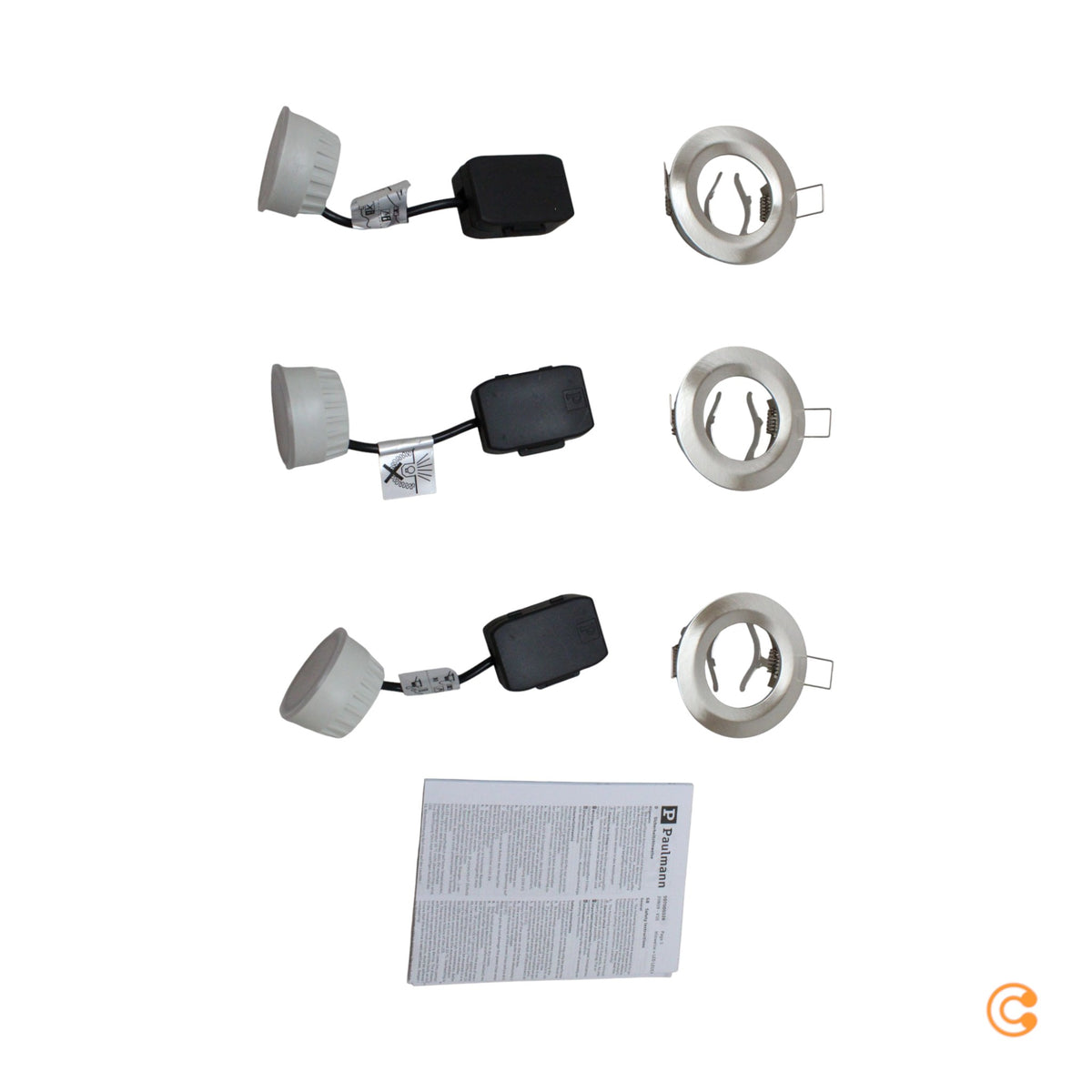 Paulmann Einbauspot Deckenspot LED Nova Coin dimmbar stahl Aluminium 3er-Set217 - 4000870934944