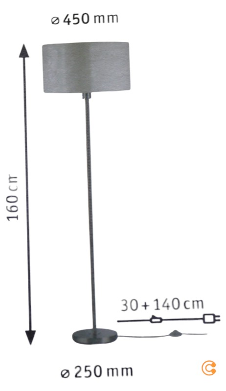 Paulmann Tessa Stehleuchte Stehlampe Standleuchte Leuchte Creme Eisen Gebürstet B-Ware - 4000870709221