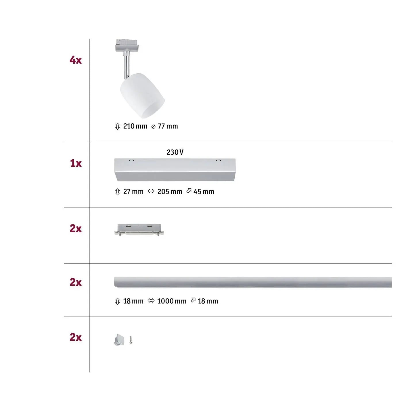 B-Ware Paulmann U Rail Blossom 4x Basisset Chrom/Satiniert Deckenlampe Deckenleuchte G7 - 4000870968987