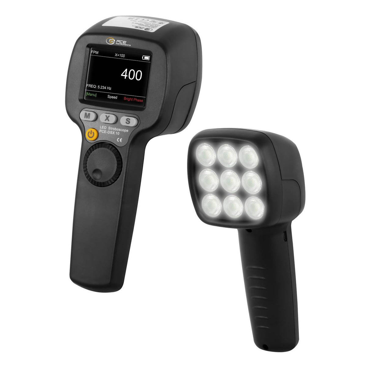 PCE Instruments Stroboskop Drehzahlmesser Digital-Stroboskop Messgerät Weiß LED - 4250348733504