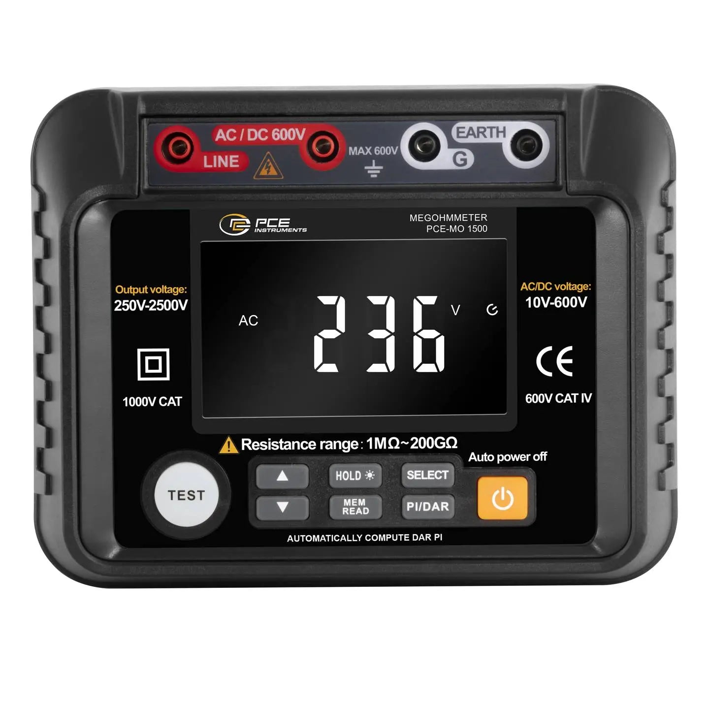 B-Ware Pce Instruments Isolationsmessgerät Ohmmeter Megohmmeter Messgerät Pce Mo 1500 - 4250348734235