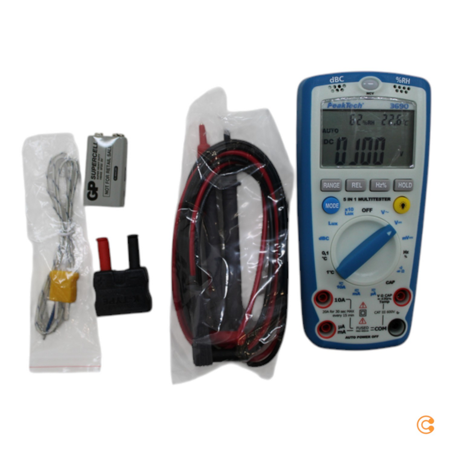 Peaktech Multimeter P 3690 Messgerät Strommessgerät Umweltmessungen Siehe Text C-Ware - 4250569401008