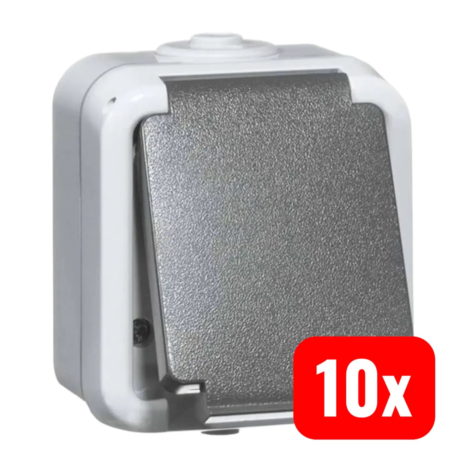 B-Ware Peha Steckdose Steckdosen Schuko Grau Komplett 1fach Kunststoff 10 Stück - 4010105306118