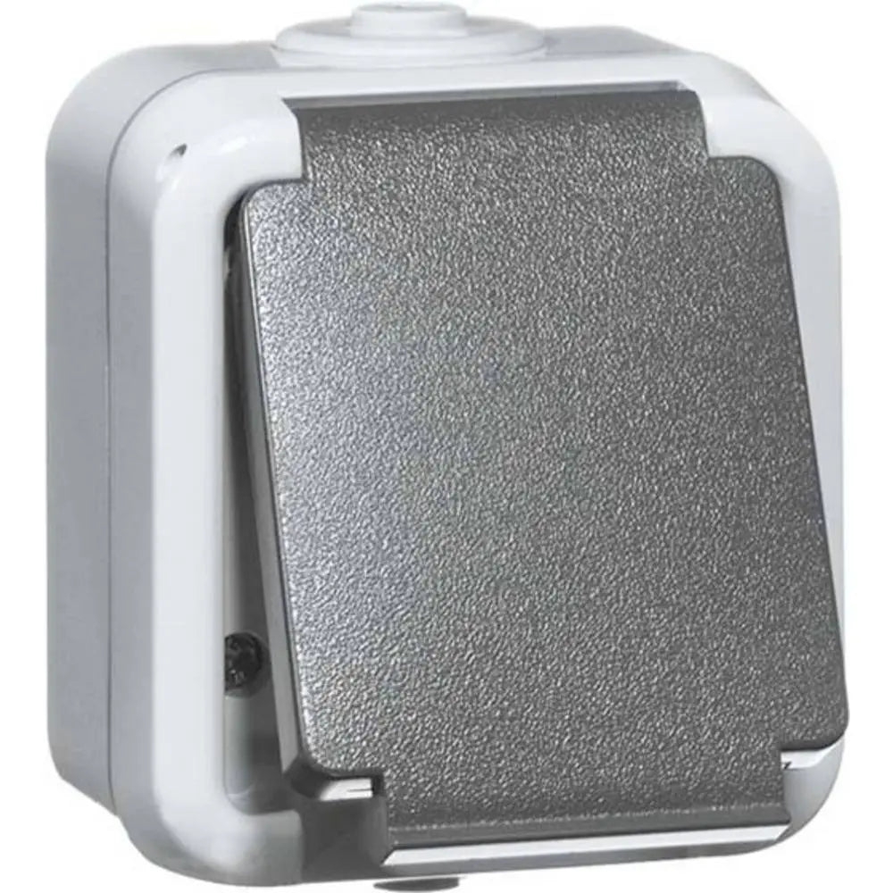 B-Ware Peha Steckdose Steckdosen Schuko Grau Komplett 1fach Kunststoff Schalter 5 Stück - 4010105306118