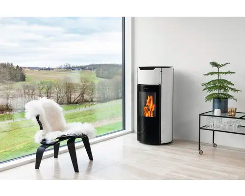 B-Ware Aduro Ofen Kamin Pelletofen P1.4 Heizen Stahl Schwarz Weiß Automatik Wlan - 5704065010466