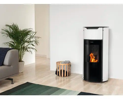 B-Ware Aduro Ofen Kamin Pelletofen P1.4 Heizen Stahl Schwarz Weiß Automatik Wlan - 5704065010466