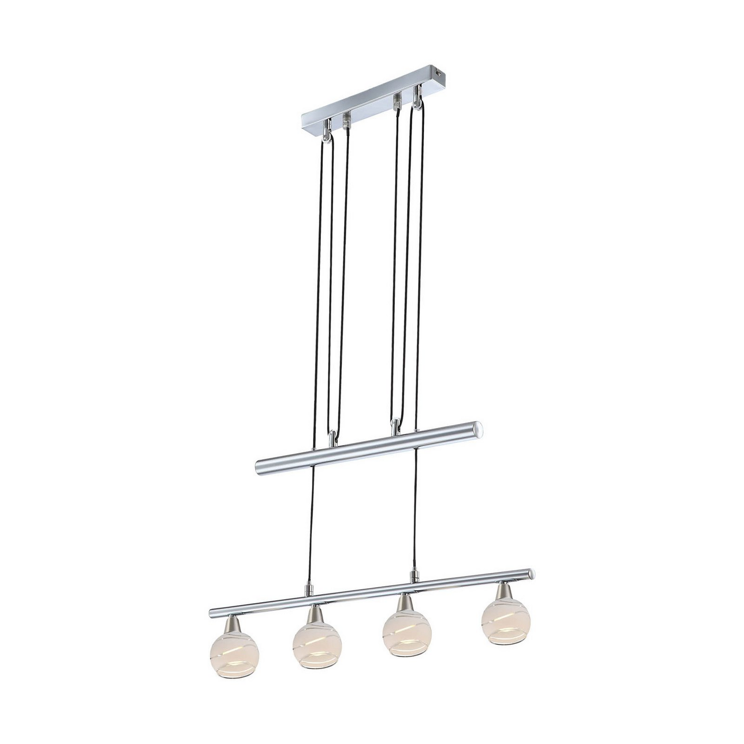 B-Ware Elliott Pendellampe Hängeleuchte Pendelleuchte Nickel Matt Metall Glas 60 Cm