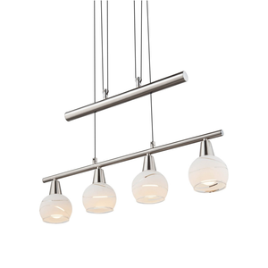 B-Ware Elliott Pendellampe Hängeleuchte Pendelleuchte Nickel Matt Metall Glas 60 Cm