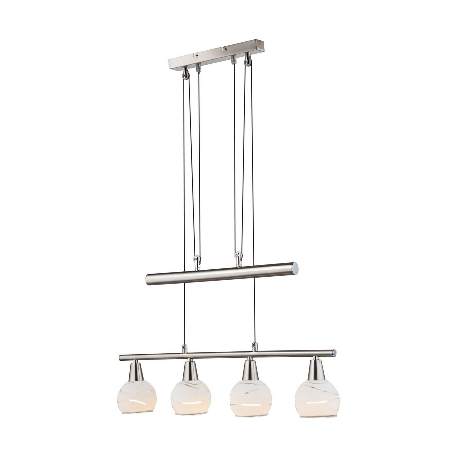 B-Ware Elliott Pendellampe Hängeleuchte Pendelleuchte Nickel Matt Metall Glas 60 Cm