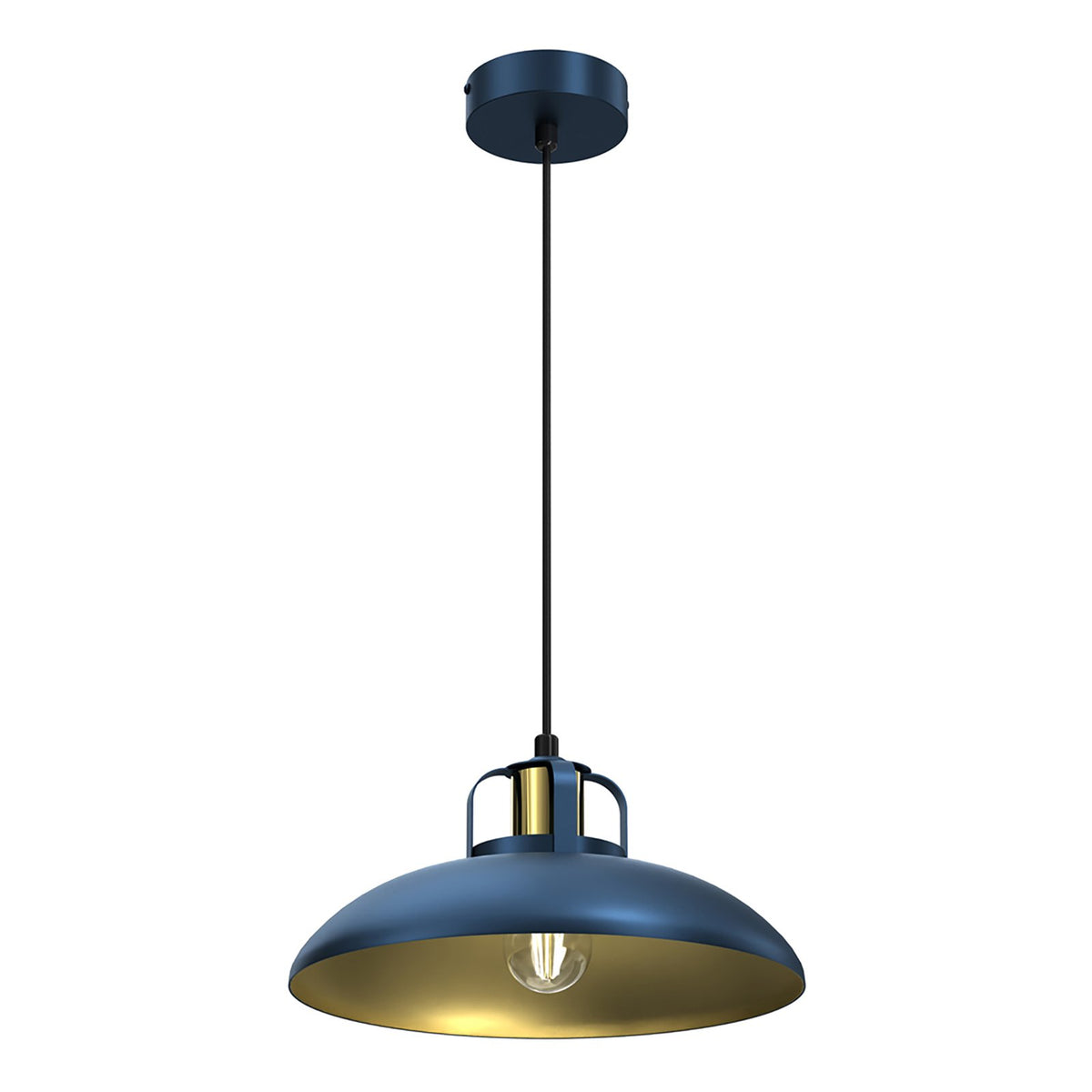 Milagro Pendellampe Felix blau gold 1-flammig E27 Pendelleuchte Lampe Leuchte - 5902693777144