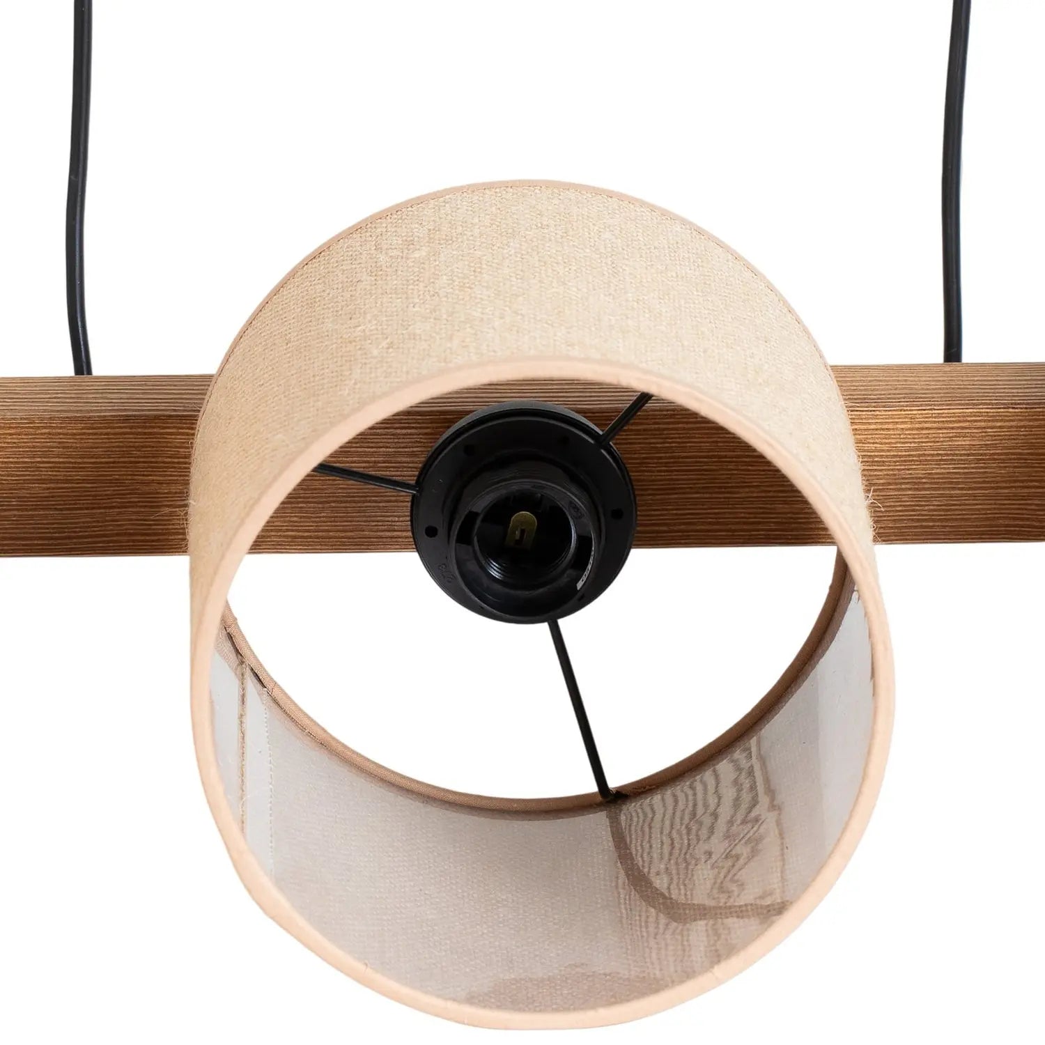 B-Ware Pendellampe Hängelampe Forest Holz Hellbraun Jute Natur 3 Flammig E27 Led Lampe - 5903240292301