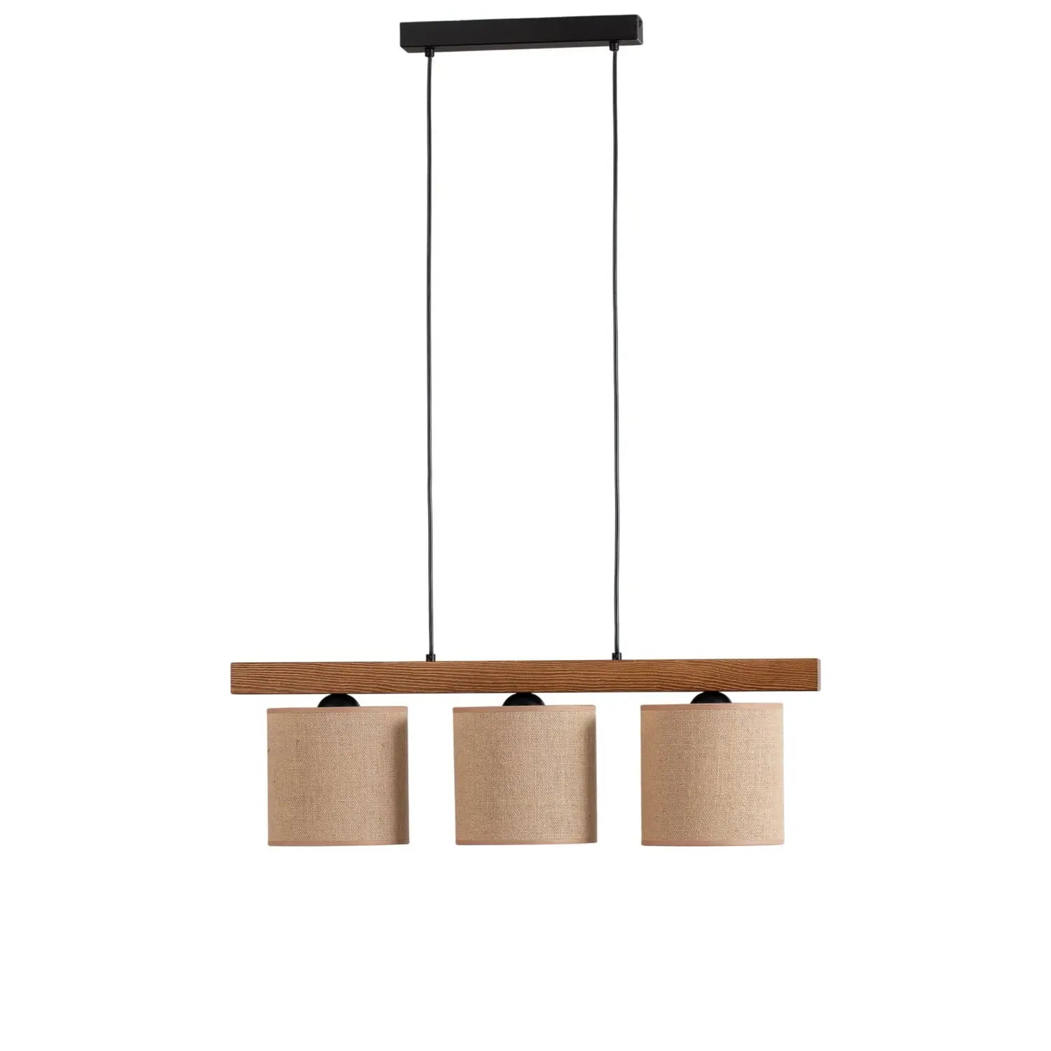 B-Ware Pendellampe Hängelampe Forest Holz Hellbraun Jute Natur 3 Flammig E27 Led Lampe - 5903240292301
