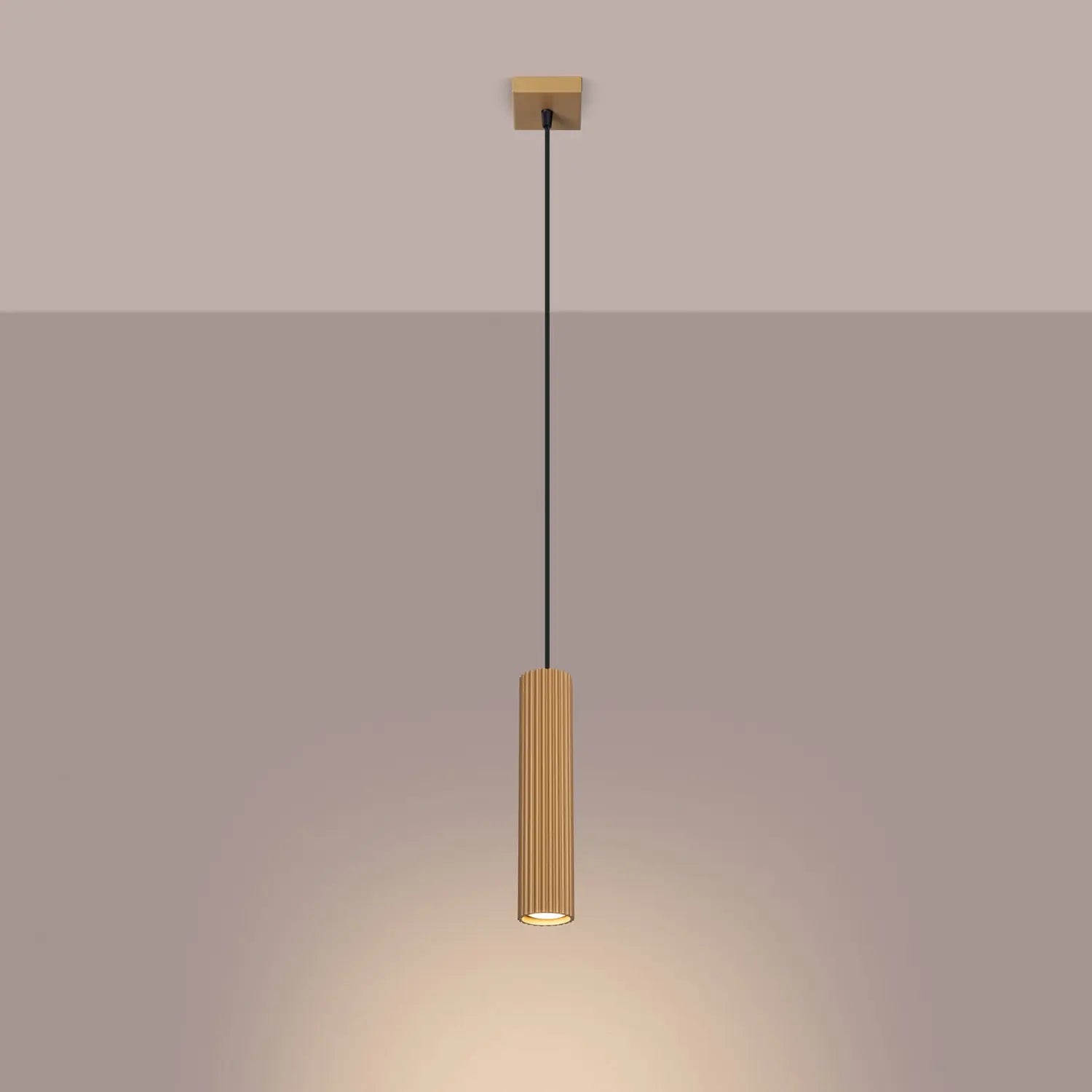 B-Ware Pendellampe Karbon Hängelampe Gold Aluminium Dimmbar ø 6 Cm Gu10 Led Leuchte - 5907073000324