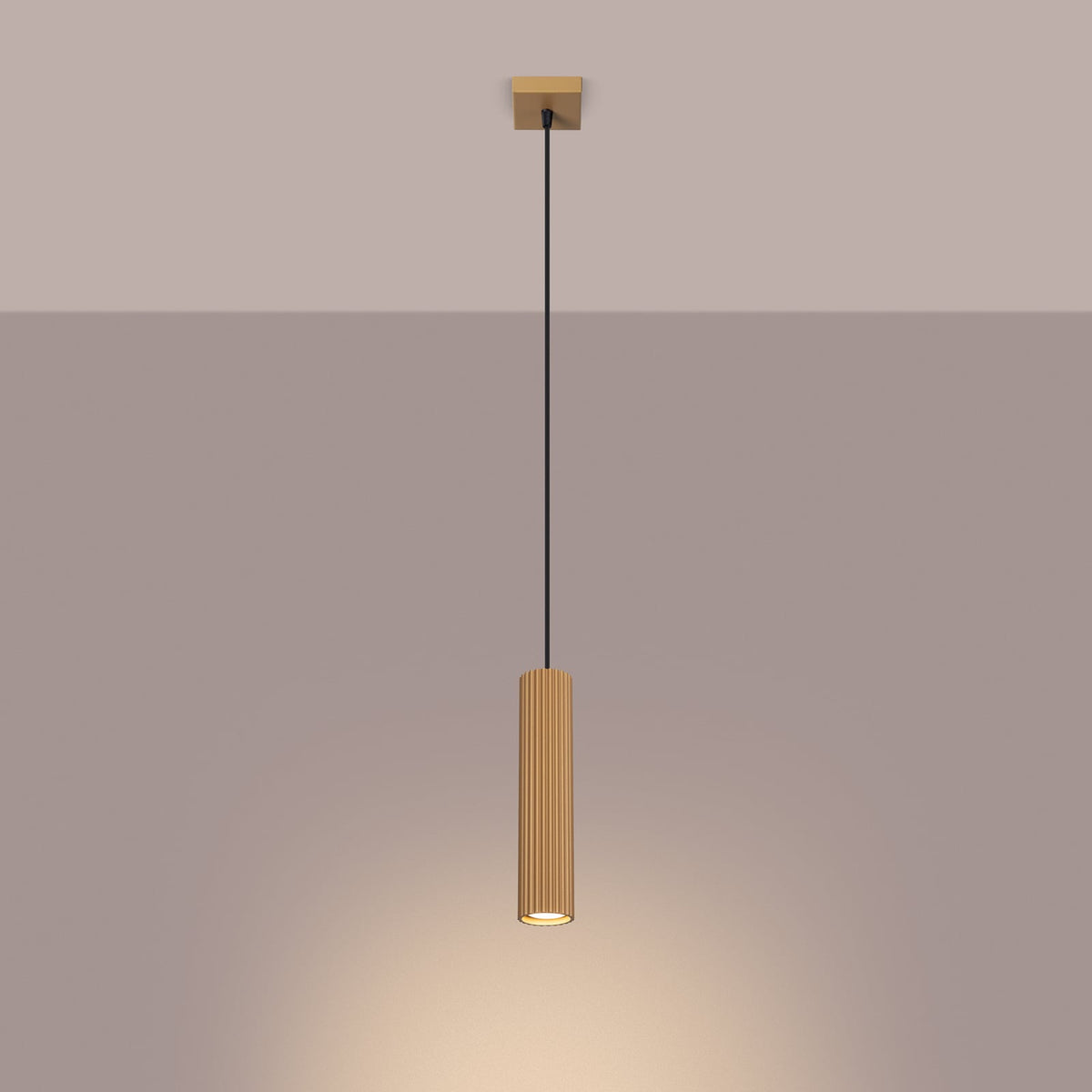 Pendellampe Karbon Hängelampe Gold Aluminium Dimmbar Ø 6 cm GU10 LED Leuchte - 5907073000324