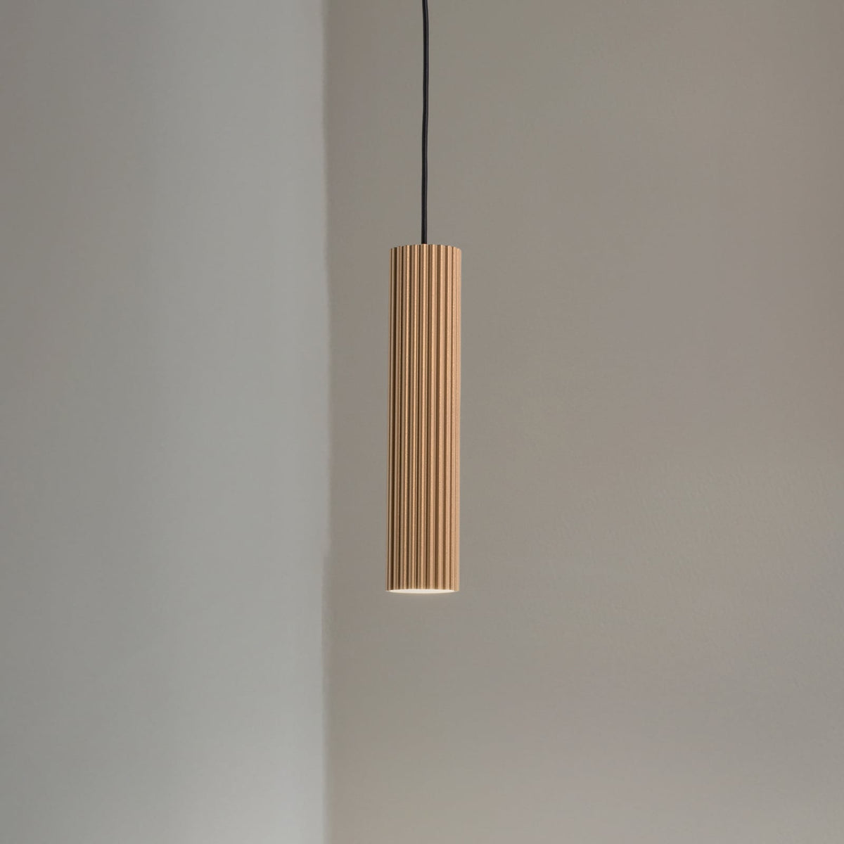 Pendellampe Karbon Hängelampe Gold Aluminium Dimmbar Ø 6 cm GU10 LED Leuchte - 5907073000324