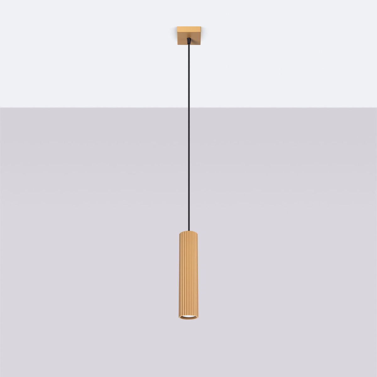 Pendellampe Karbon Hängelampe Gold Aluminium Dimmbar Ø 6 cm GU10 LED Leuchte - 5907073000324
