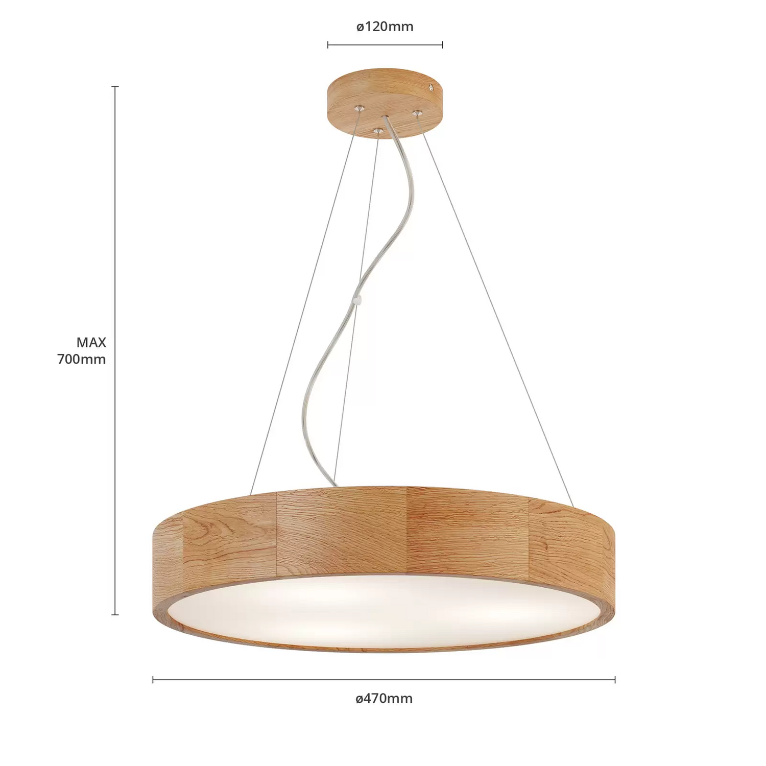 B-Ware Envostar Pendellampe Kerio ø 47 Cm Eiche Pendellampe Lampe Leuchte Spot Licht - 4251911789218