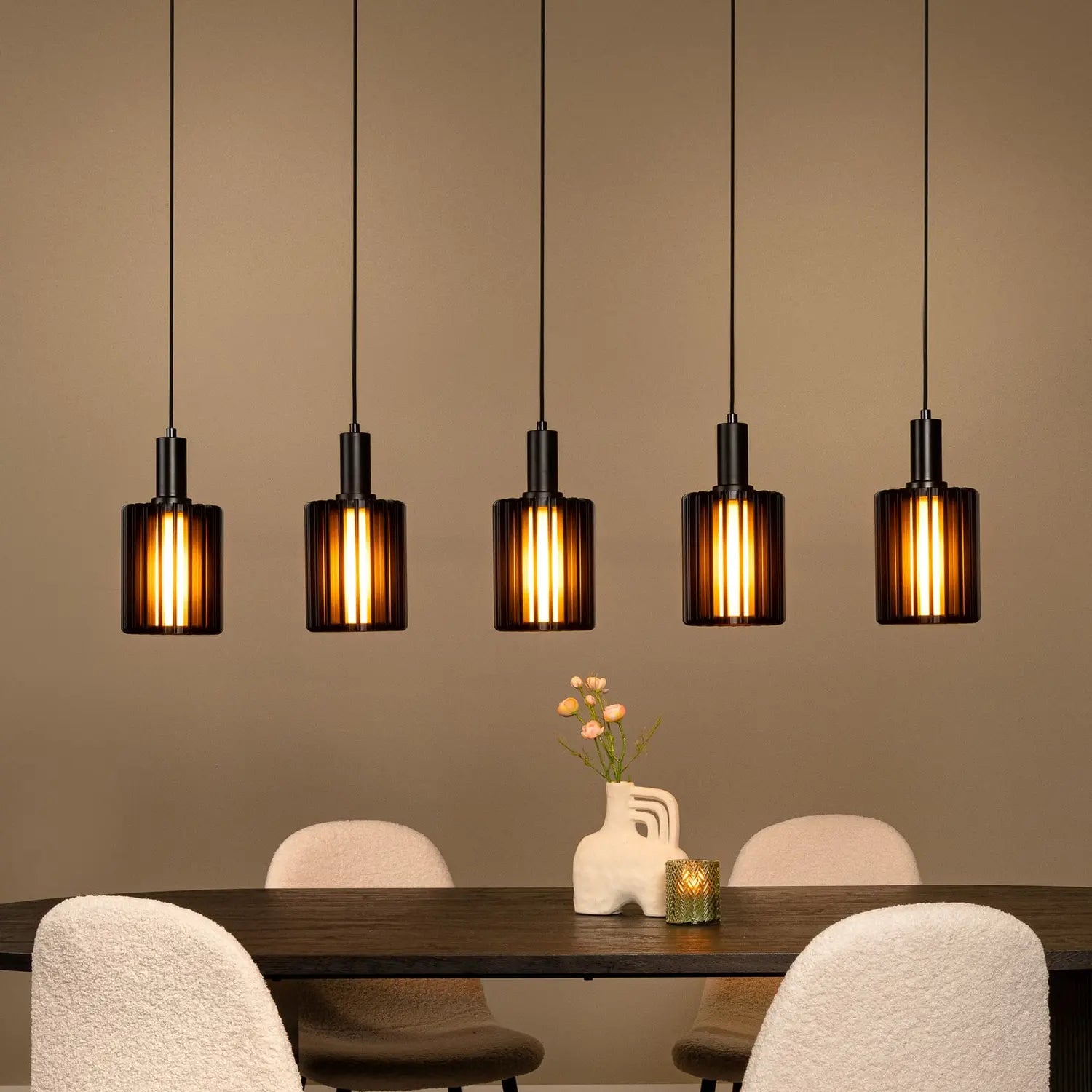 B-Ware Lucide Pendellampe Hängelampe Lambres Glas Metall Schwarz Transparent 164 Cm403 - 5411212452962