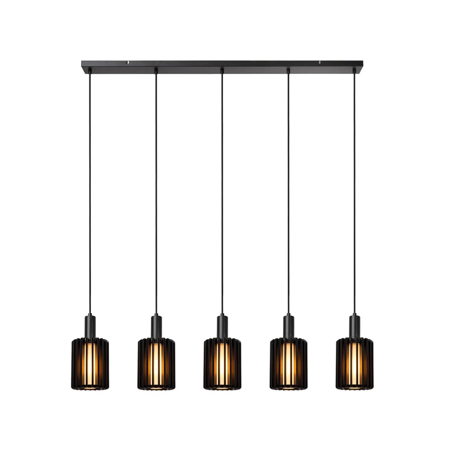 B-Ware Lucide Pendellampe Hängelampe Lambres Glas Metall Schwarz Transparent 164 Cm403 - 5411212452962
