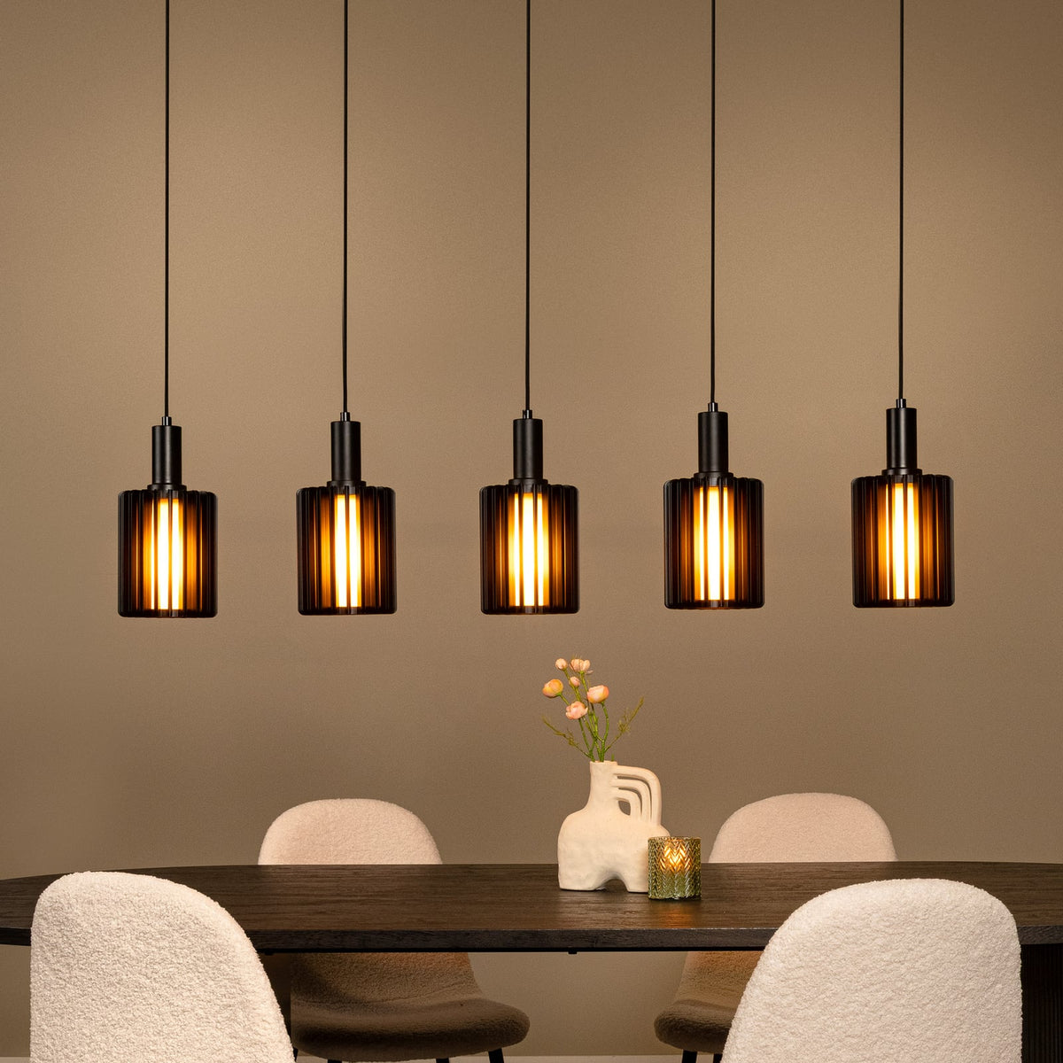 Lucide Pendellampe Hängelampe Lambres Glas Metall schwarz transparent 164 cm403 - 5411212452962