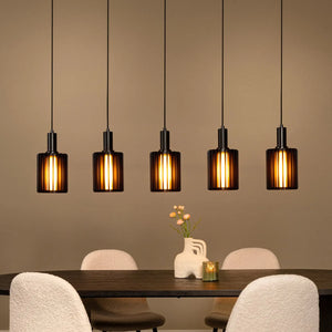 B-Ware Lucide Pendellampe Hängelampe Lambres Glas Metall Schwarz Transparent 164 Cm