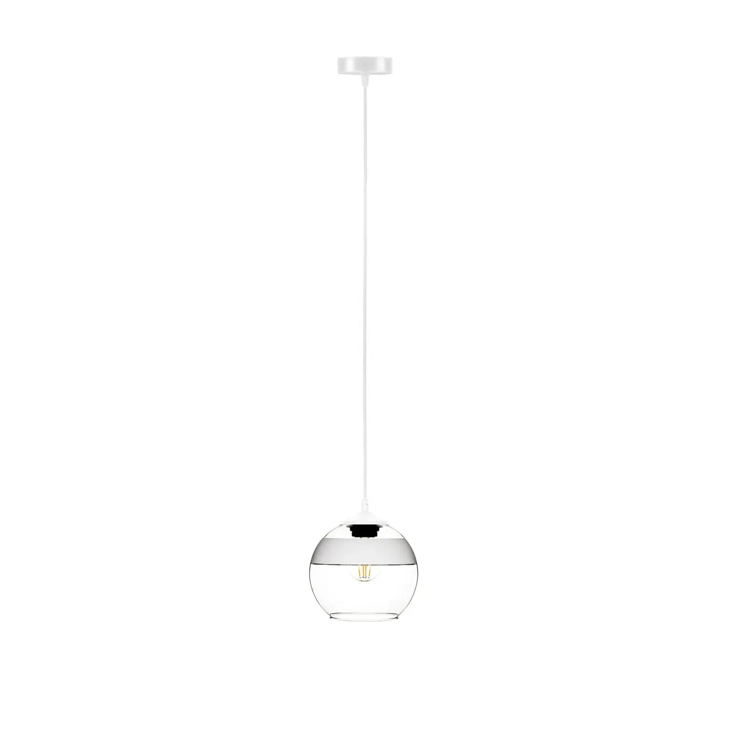 B-Ware Solbika Lighting Pendellampe Hängelampe Monochrome Flash Klar/Weiß ø 20cm - 5904496319453