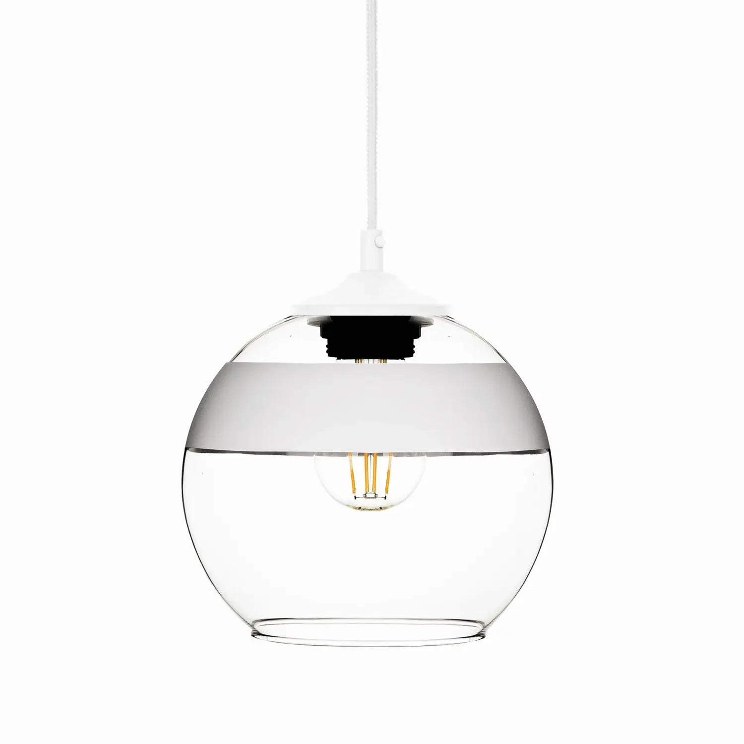 B-Ware Solbika Lighting Pendellampe Hängelampe Monochrome Flash Klar/Weiß ø 20cm - 5904496319453