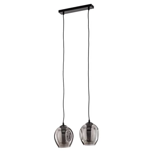 Euluna Pendelleuchte Starla Deckenlampe Hängeleuchte E27 Zweiflammig Glas Grafit B-Ware - 5901738919150