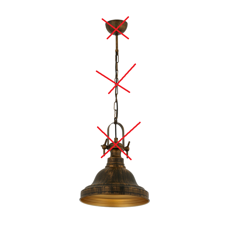 B-Ware Pendelleuchte Av 4106 M36 Cpr In Antikem Design Deckenlampe Siehe Text/Foto