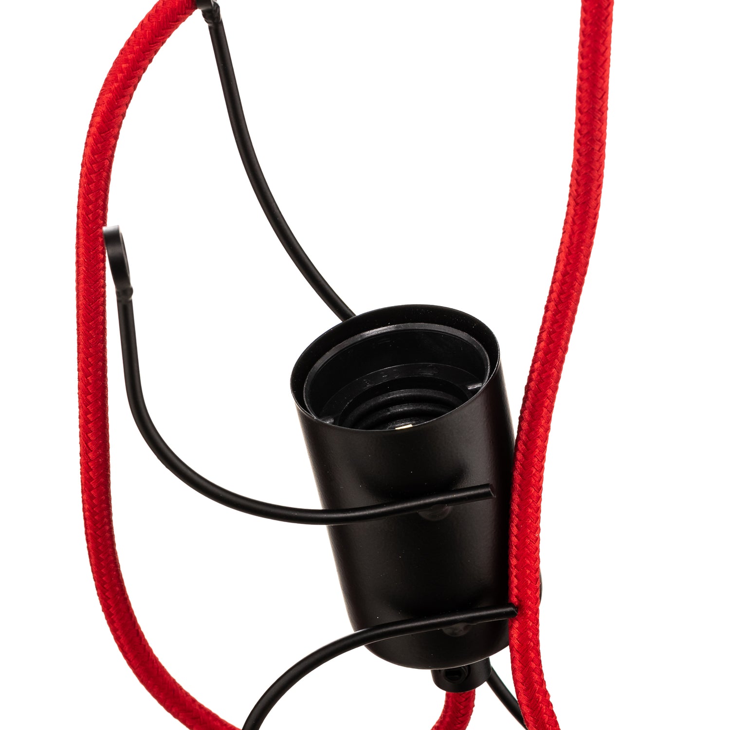 B-Ware Pendelleuchte Hängelampe Bobi 2 Stahl Schwarz Rot Kabel Wohnzimmer E27 2 Flg - 5901738918191