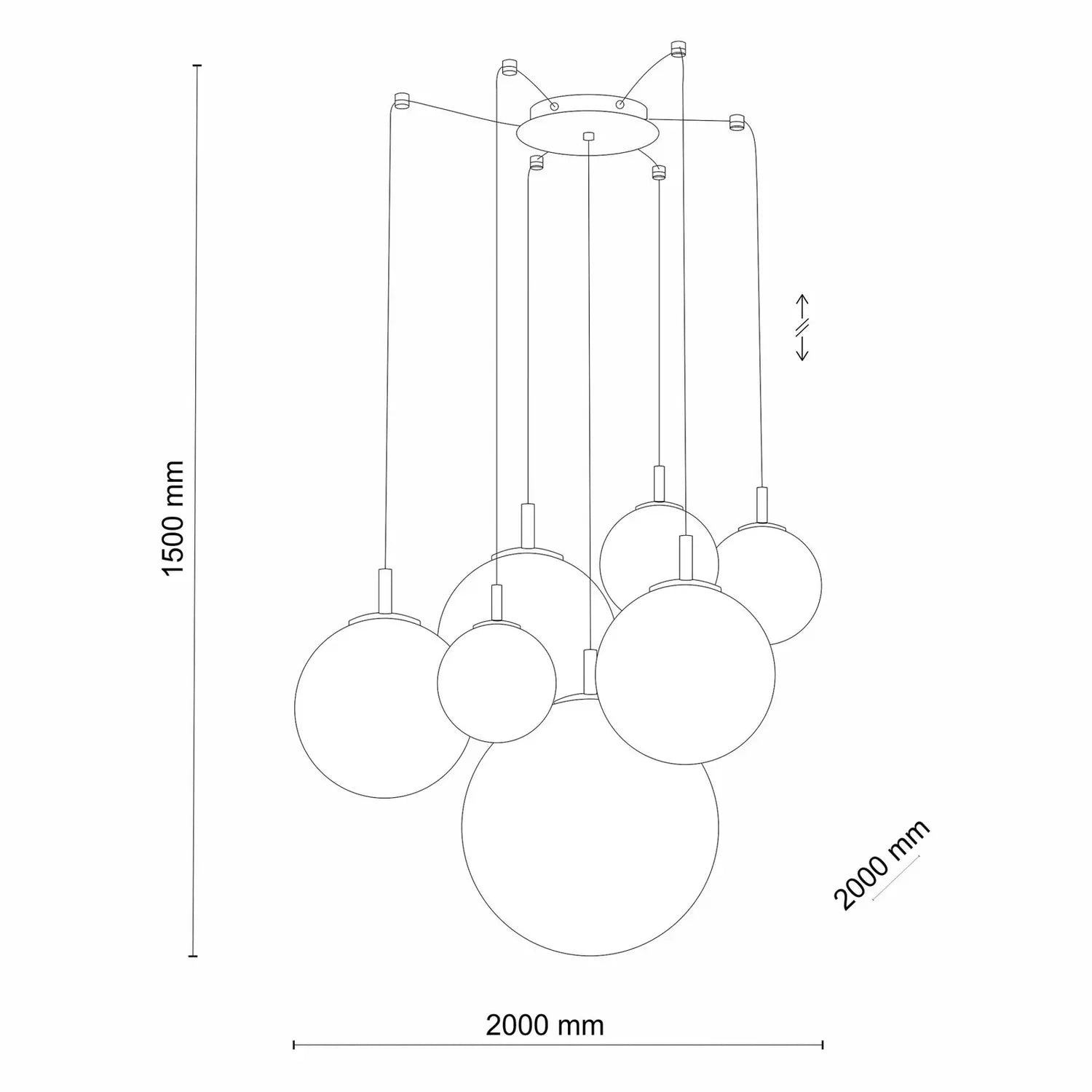 C-Ware Tk Lighting Pendelleuchte Cadix Vii Glas 200cm Lampe Deckenlampe Siehe Text/Foto - 5901780546083