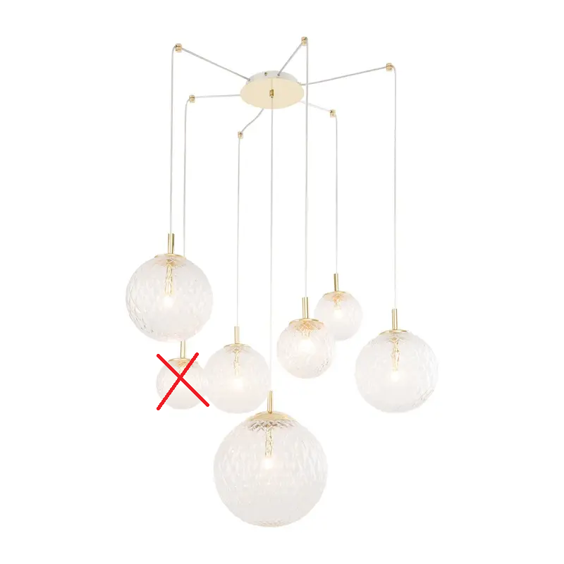 TK Lighting Pendelleuchte Cadix VII Glas siebenflammig UNVOLLSTÄNDIG SIEHE TEXT - 5901780546083