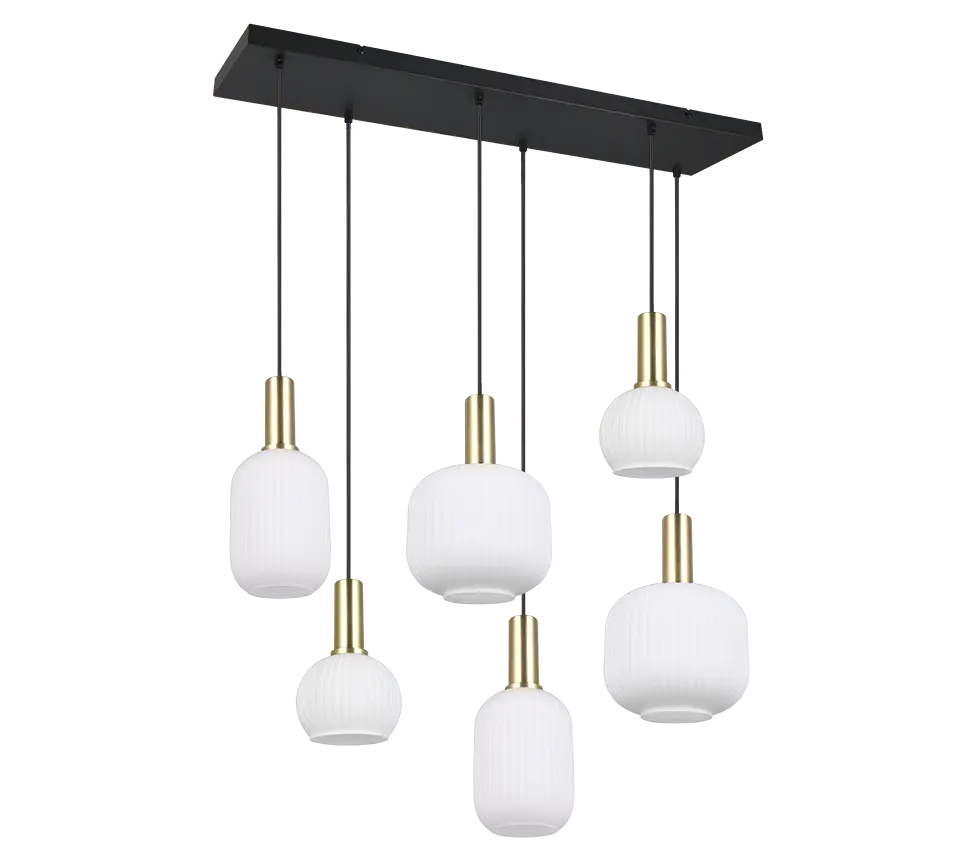 B-Ware Trio Lighting Pendelleuchte Hängeleuchte Diva Opal Metall Glas E27 - 4017807614510