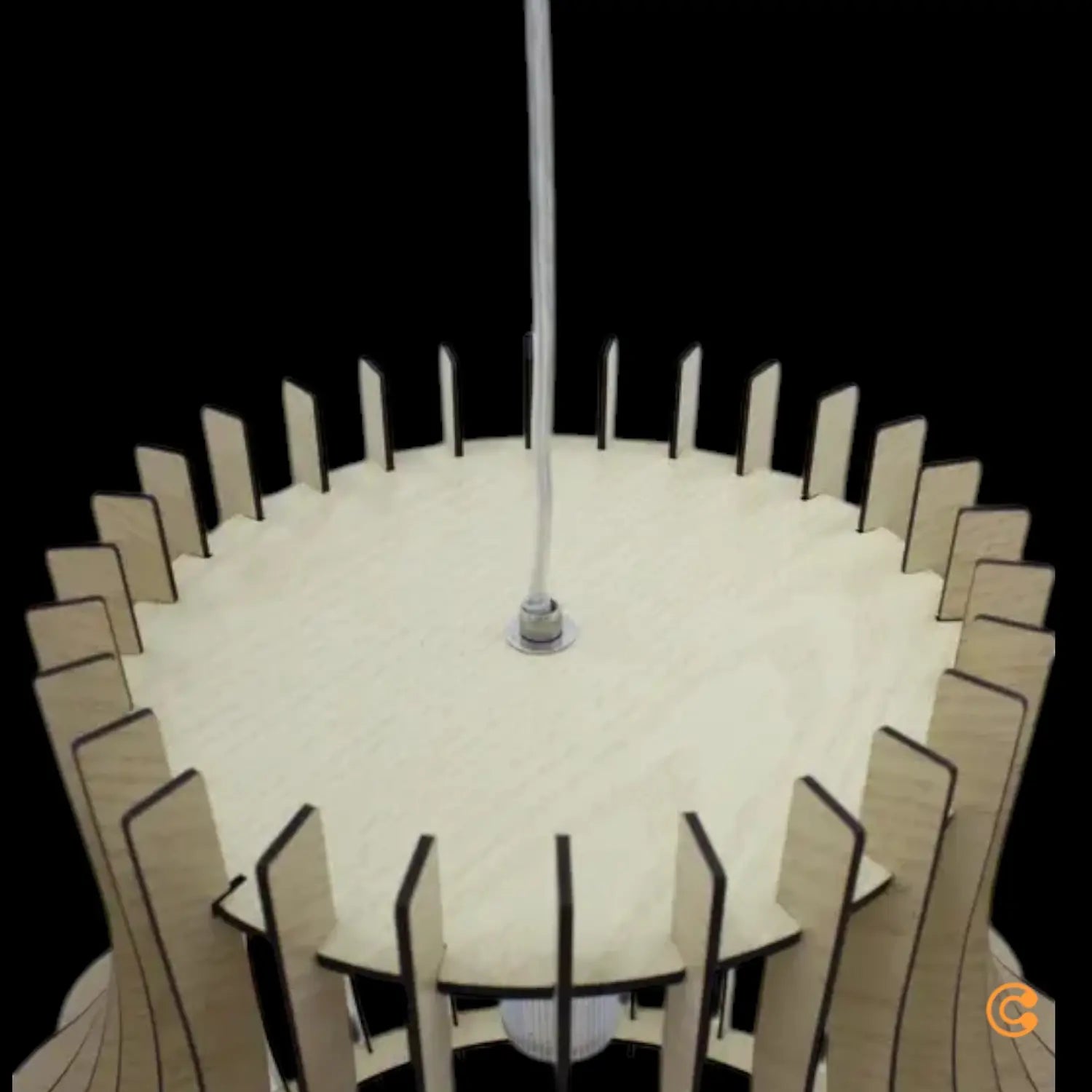 B-Ware Pendelleuchte Hängeleuchte Holzlampe Ellys Holz Natur Lampenschirm Holzlamellen - 4251096552584