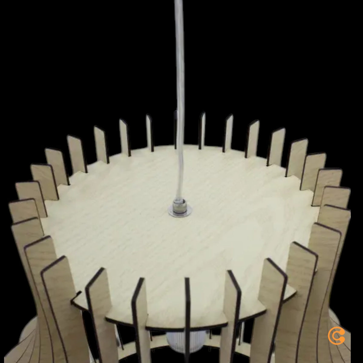 Pendelleuchte Hängeleuchte Holzlampe Ellys Holz Natur Lampenschirm Holzlamellen - 4251096552584