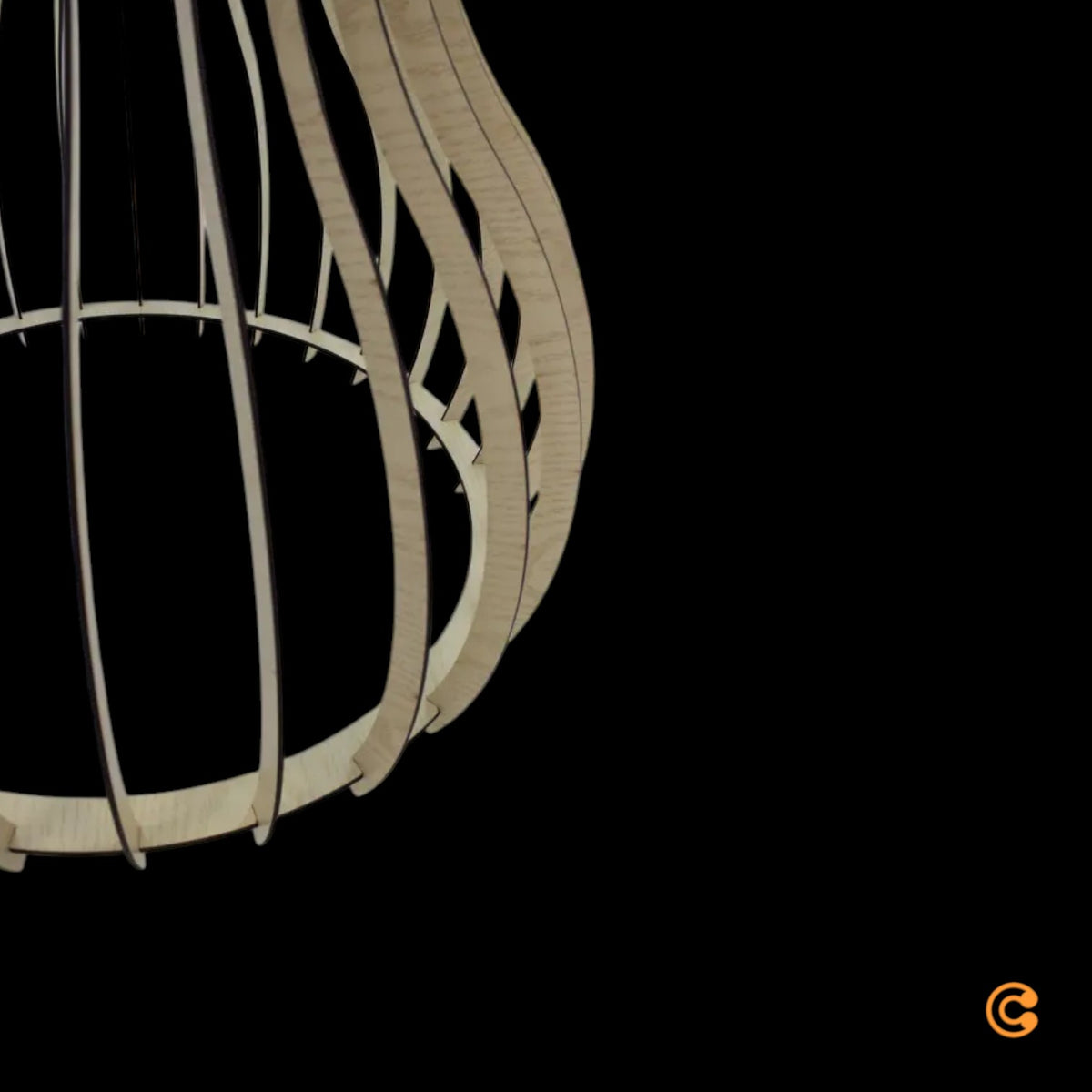 Pendelleuchte Hängeleuchte Holzlampe Ellys Holz Natur Lampenschirm Holzlamellen - 4251096552584