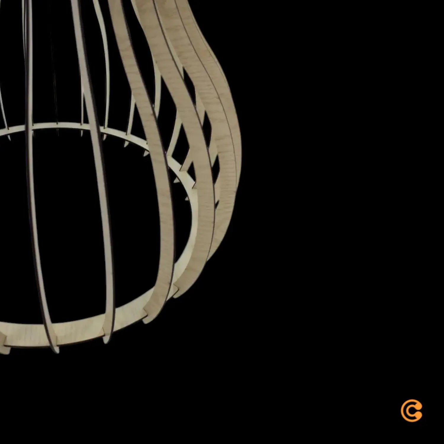 B-Ware Pendelleuchte Hängeleuchte Holzlampe Ellys Holz Natur Lampenschirm Holzlamellen - 4251096552584