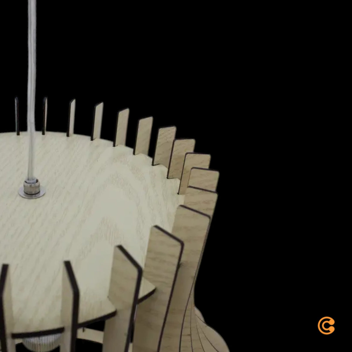 Pendelleuchte Hängeleuchte Holzlampe Ellys Holz Natur Lampenschirm Holzlamellen - 4251096552584