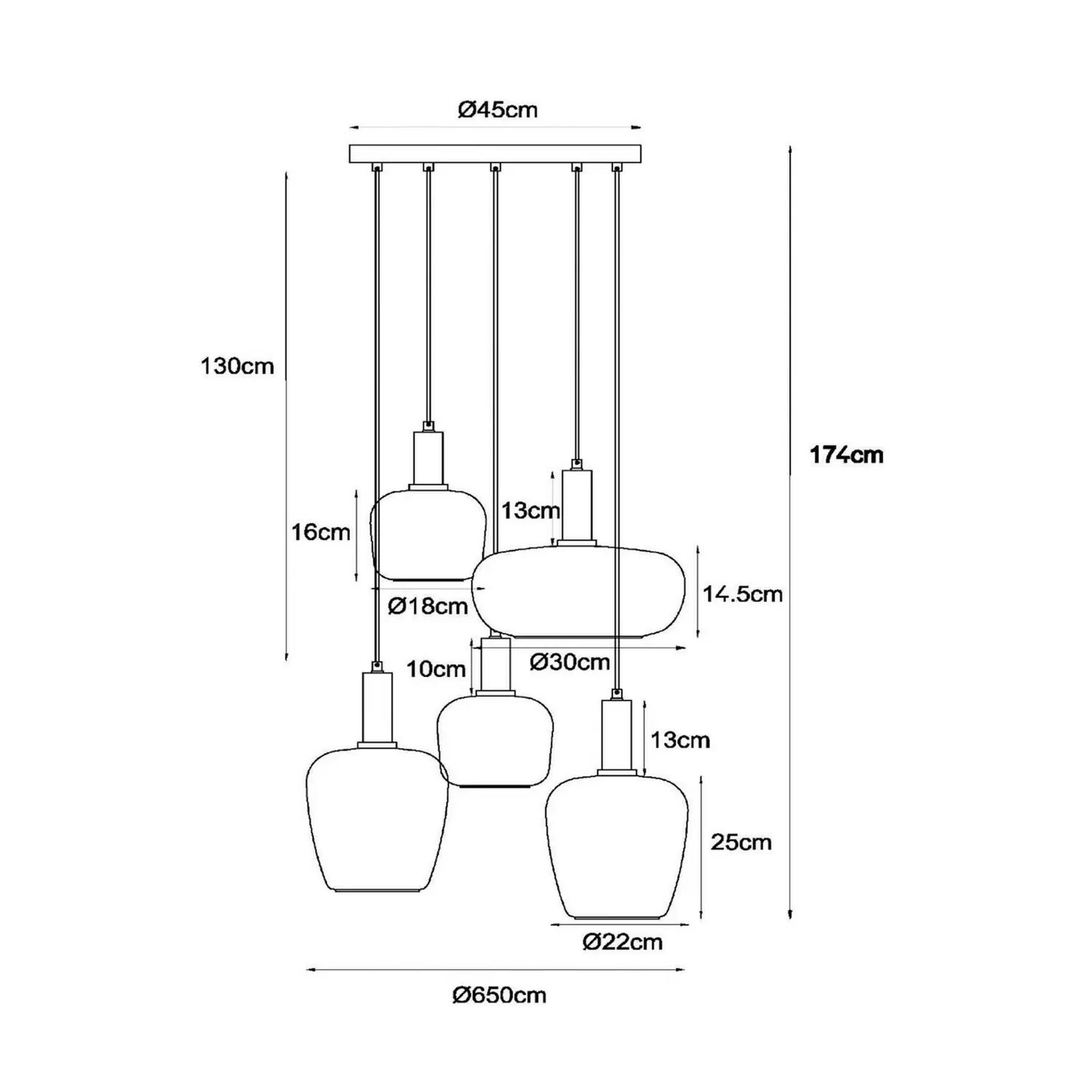 B-Ware Lucide Pendelleuchte Ilona Glas Multicolor Deckenlampe Lampe Siehe Text/Foto - 5411212452757