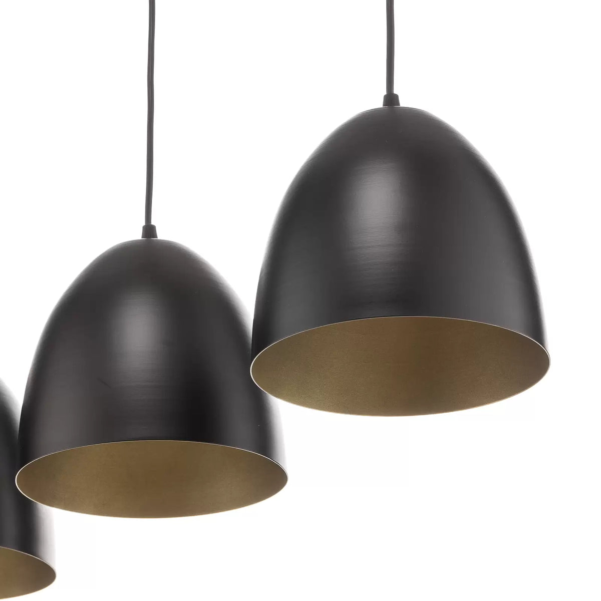 EMIBIG LIGHTING Pendelleuchte Lenox Hängeleuchte Lampe dreiflammig schwarz/gold - 5901738917934