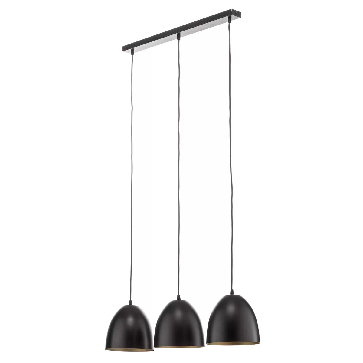 EMIBIG LIGHTING Pendelleuchte Lenox Hängeleuchte Lampe dreiflammig schwarz/gold - 5901738917934