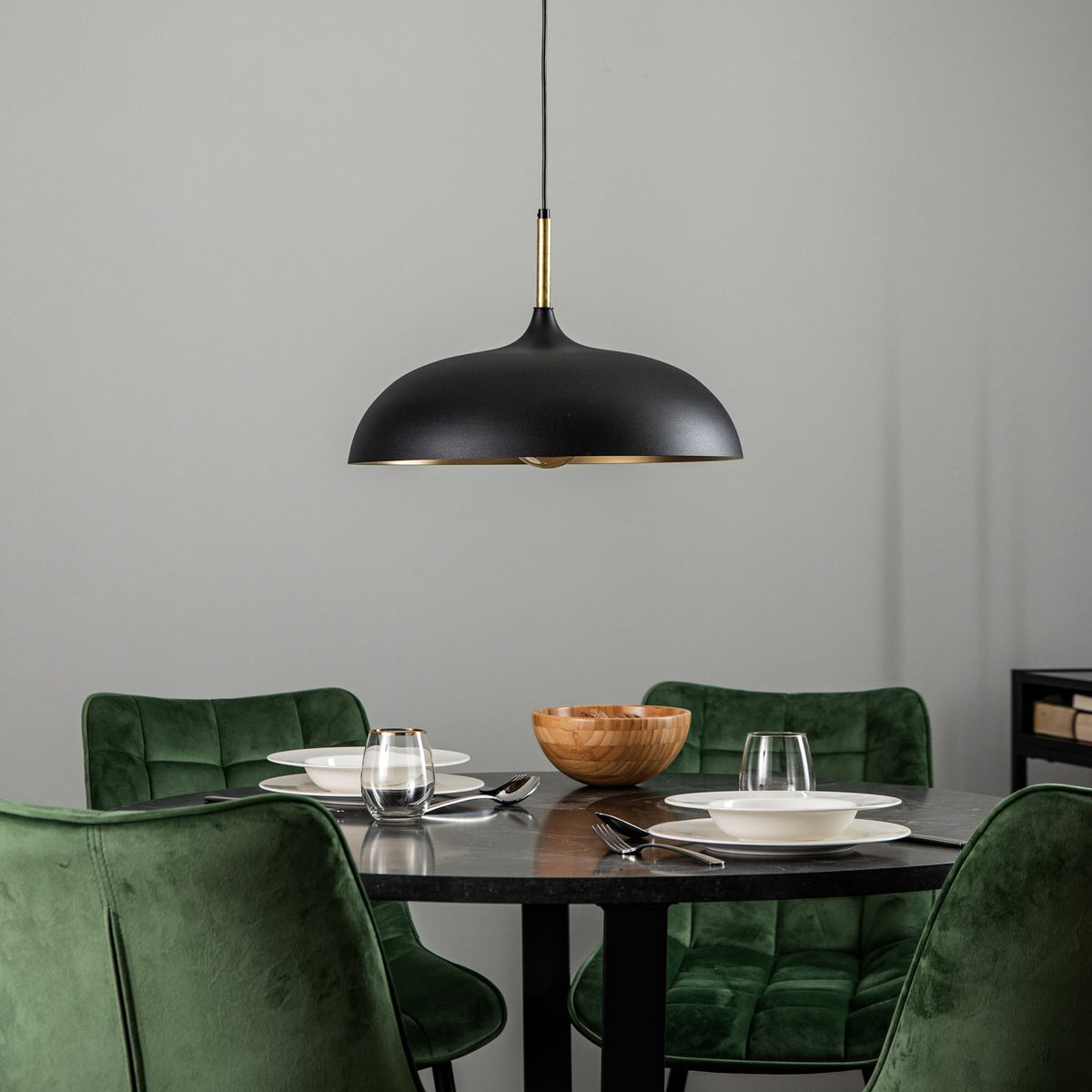 Euluna Pendelleuchte Pendellampe Lampe Leuchte Deckenlampe Lincoln, schwarz/gold - 5902693778981