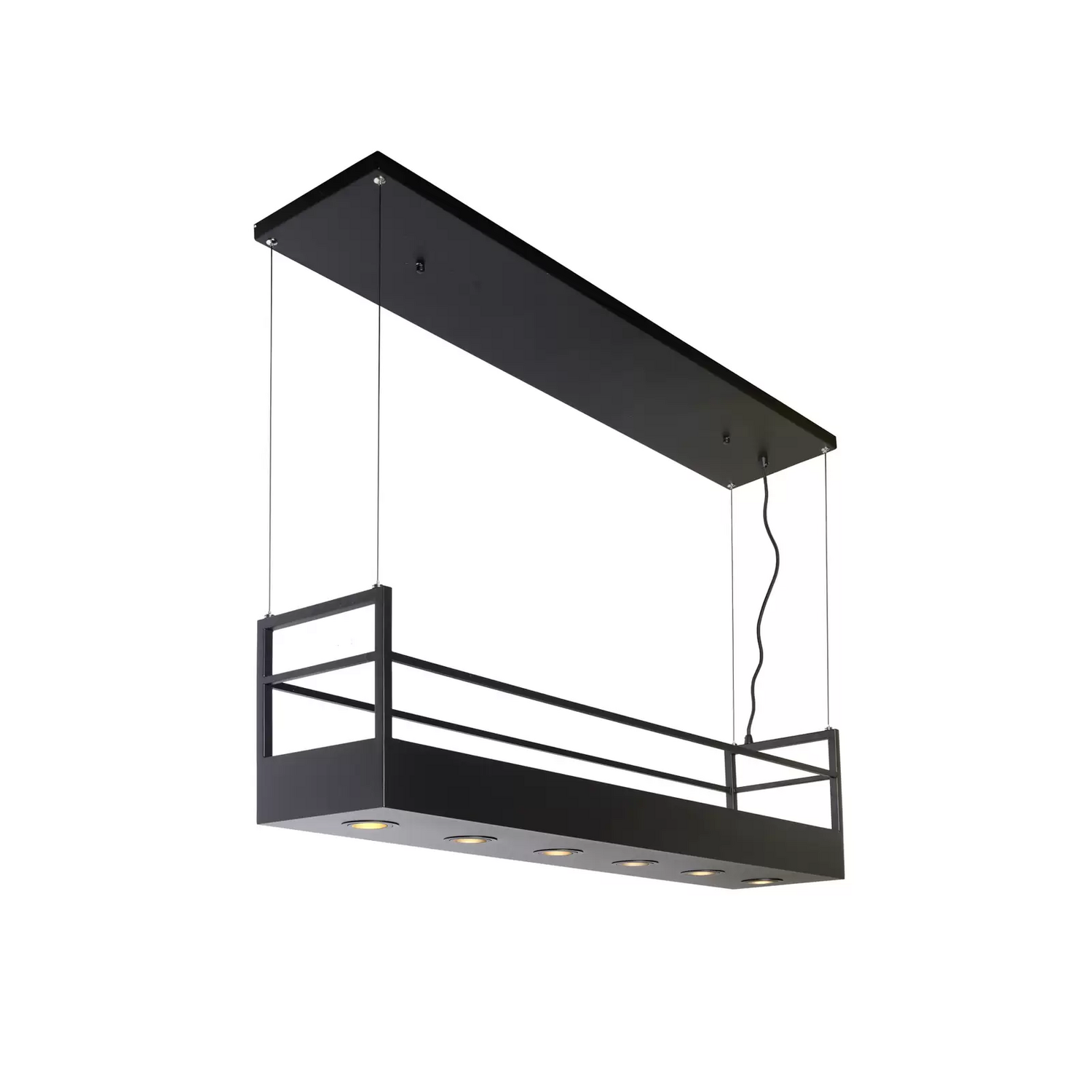 B-Ware Lucide Pendelleuchte Miravelle Mit Stauraum Hängeleuchte Lampe 6 Fl. Schwarz - 5411212211439