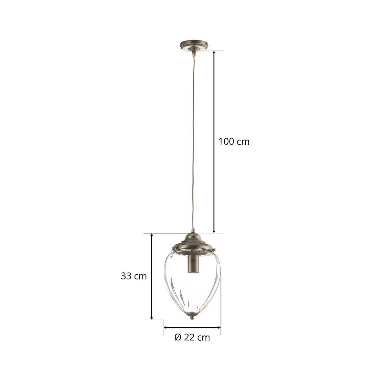 B-Ware Searchlight Pendelleuchte Pineapple Deckenlampe Wohnzimmerlampe E27 Messing - 5013874413666