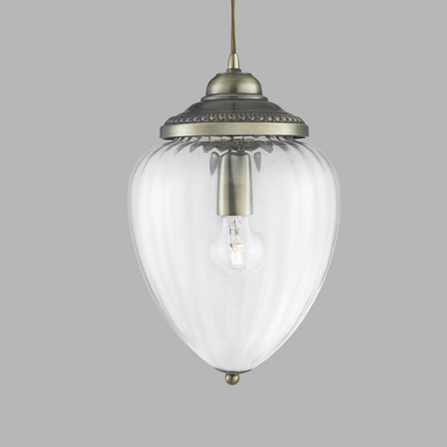 B-Ware Searchlight Pendelleuchte Pineapple Deckenlampe Wohnzimmerlampe E27 Messing - 5013874413666
