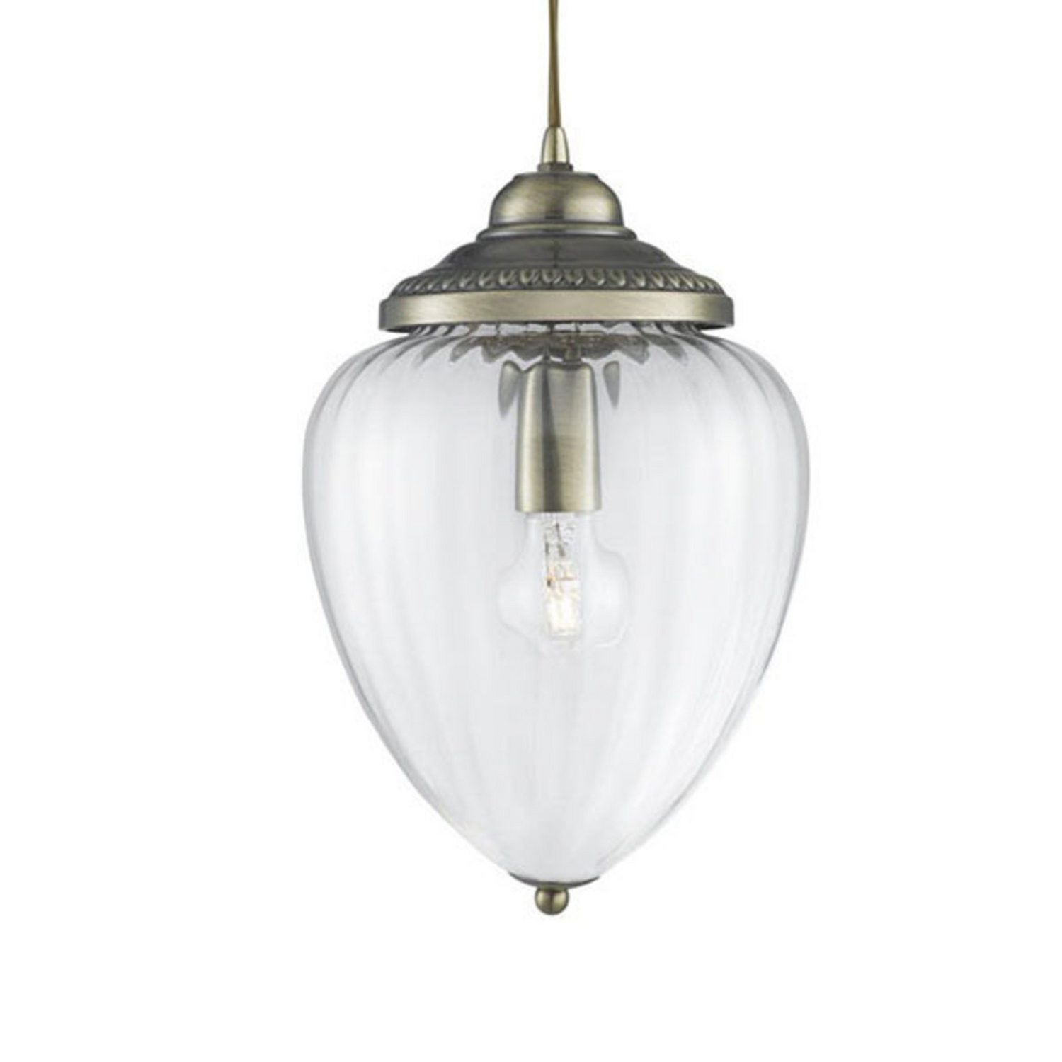 B-Ware Searchlight Pendelleuchte Pineapple Deckenlampe Wohnzimmerlampe E27 Messing - 5013874413666