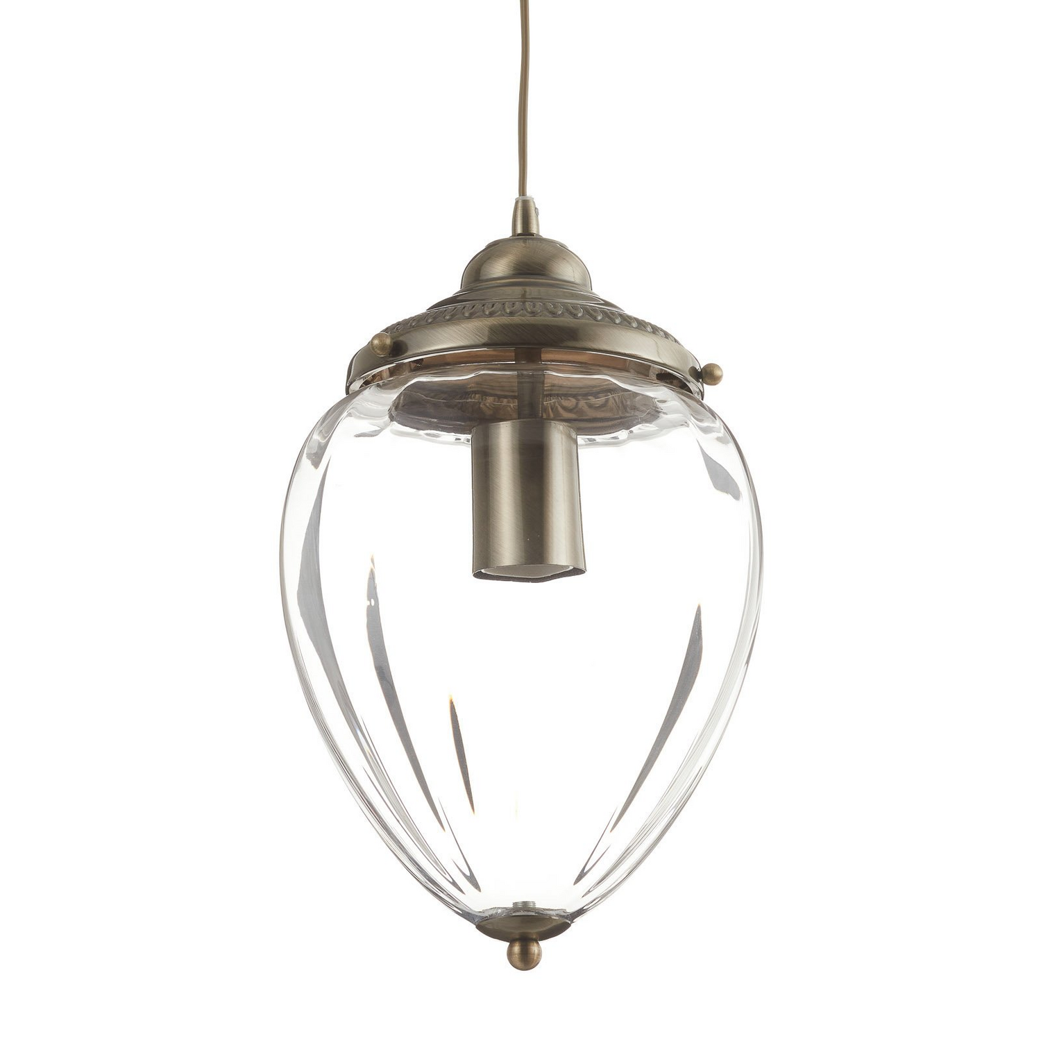 B-Ware Searchlight Pendelleuchte Pineapple Deckenlampe Wohnzimmerlampe E27 Messing - 5013874413666