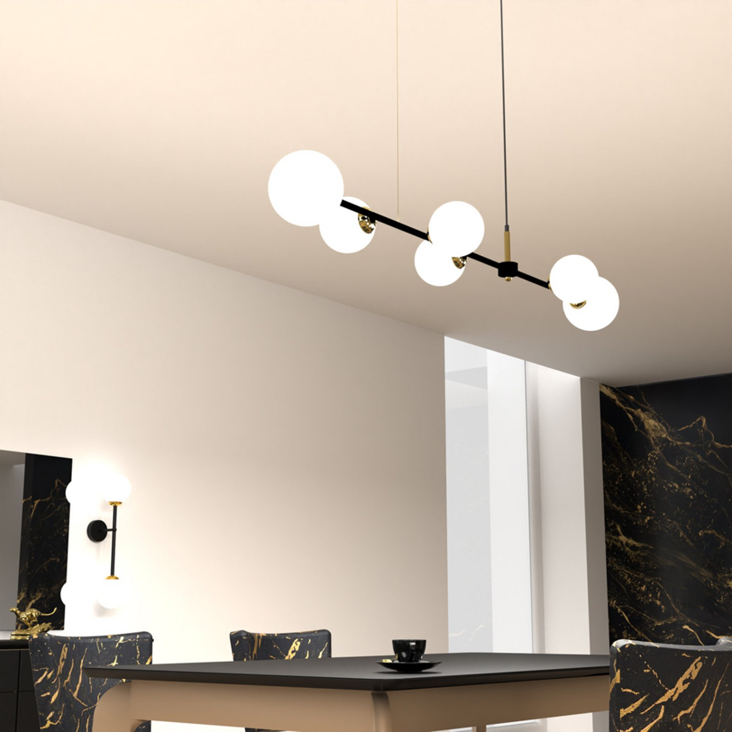 B-Ware Pendelleuchte Pop Sechsflammig Deckenlampe Deckenleuchte Spot Lampe Leuchte 386 - 5902693778462